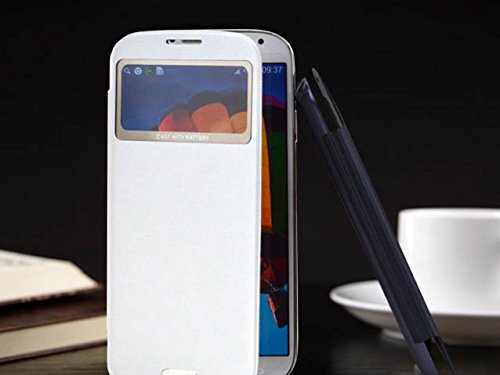 Samsung S4 Battery Bank Cover + Flip Case (White)