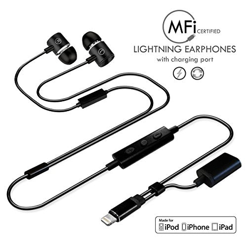 Écouteurs pour iPhone,Certifiés MFi Ecouteur Lightning HiFi Stéréo