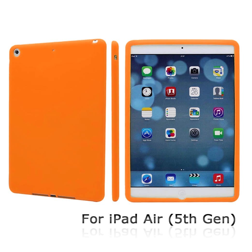 CyberTech Premium Soft Silicon Case for New iPad Air 5th Gen (Orange)
