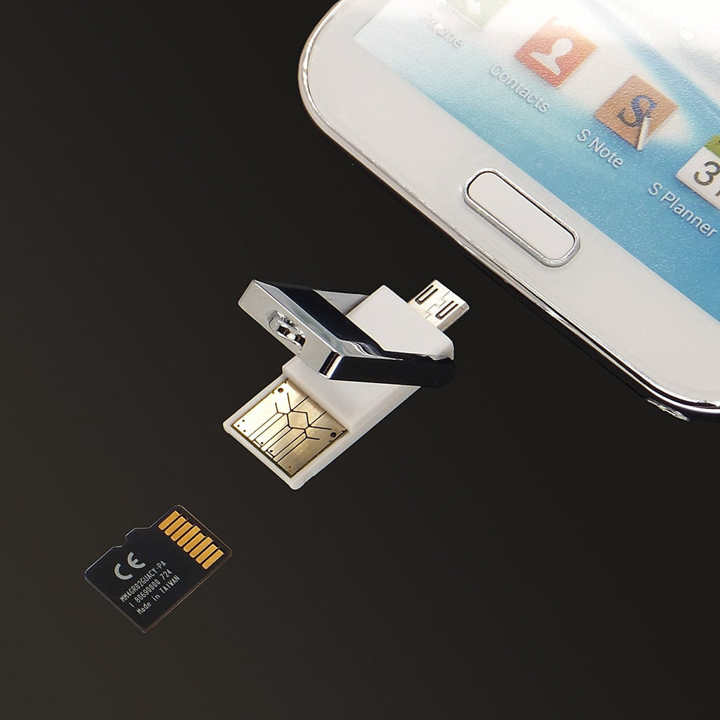 CyberTech OTG USB Flash Drive External Storage for Samsung S3, S4, Note 2, 3 (Silver)