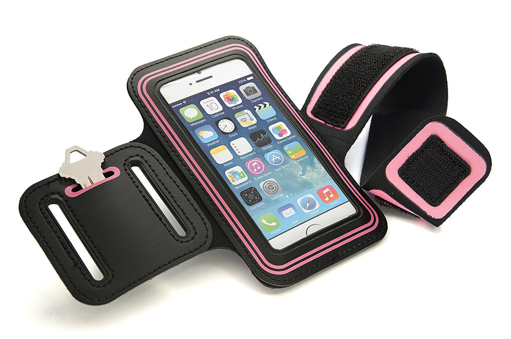 CyberTech Sport Armband Case for Samsung Galaxy S2 S3 S4 S5, iPhone 4 4S 5 5S 5C, HTC, Nokia Lumia 521 (Pink)