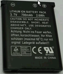 Li-Ion battery for hp Digital Camera model SW350, SW450, PW460T, PW550