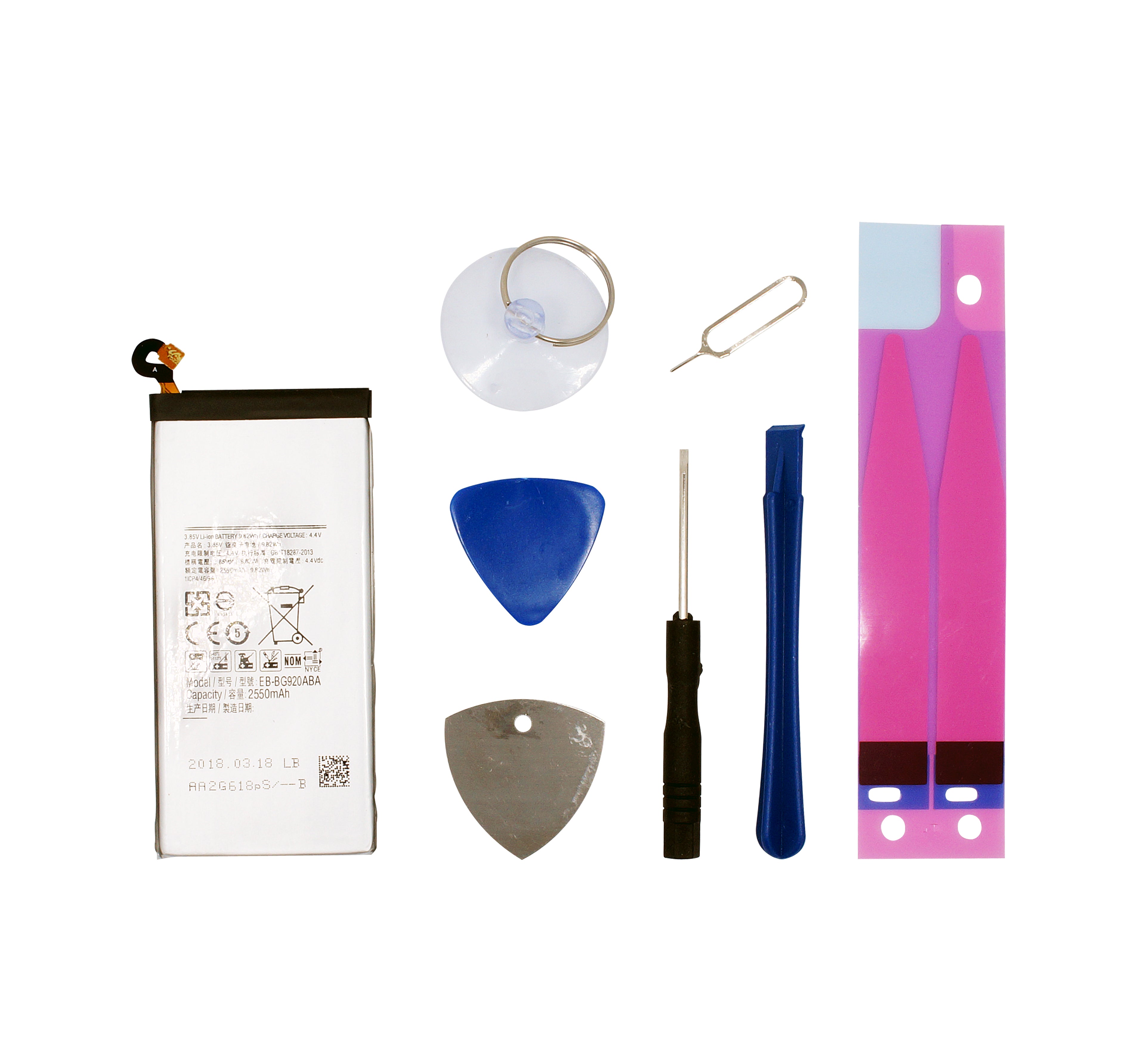 Samsung Galaxy S6 Battery Repair kit, Capacity 2550mAh