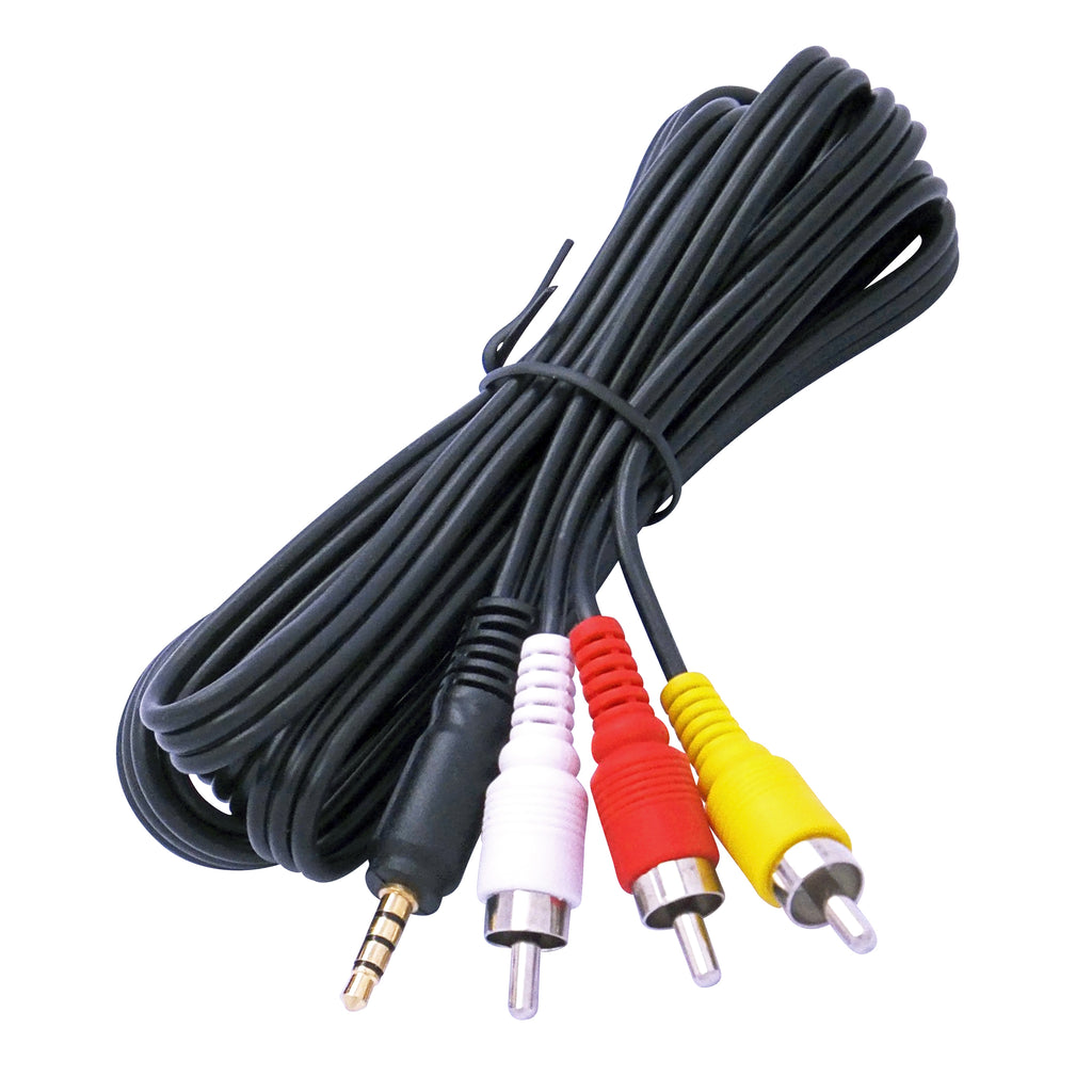 Audio / Video AV 3.5mm to 3-RCA 5ft Composite Cable for Canon Camcorders - by CyberTech®