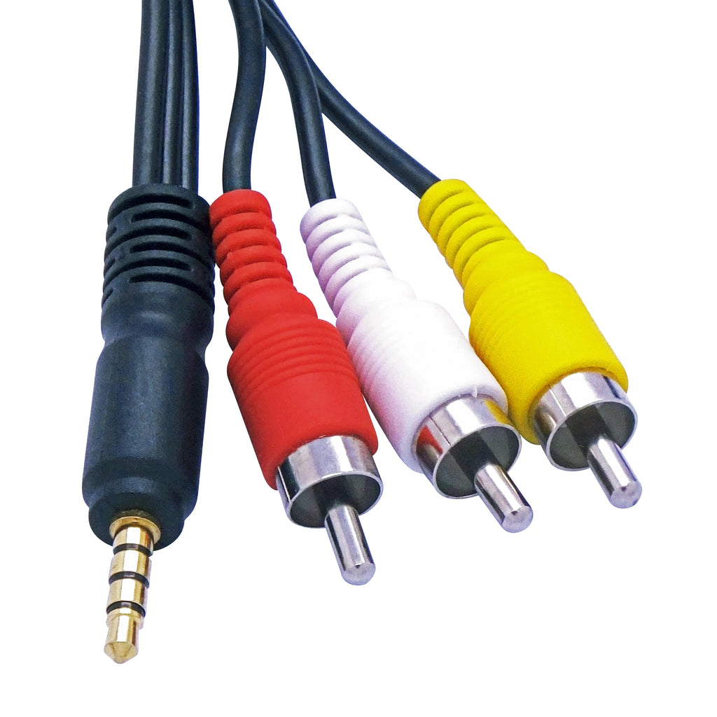 Audio / Video AV 3.5mm to 3-RCA 5ft Composite Cable for Canon Camcorders - by CyberTech®