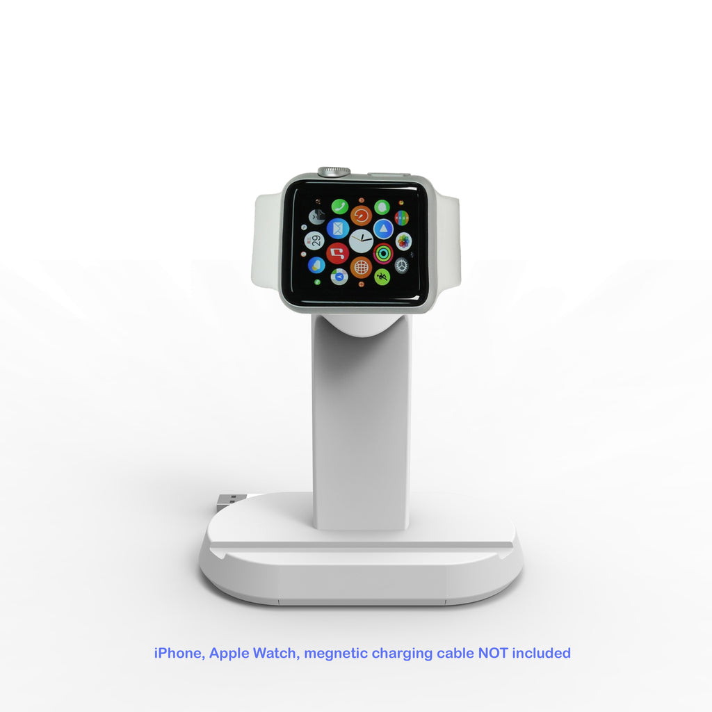 2 in 1 Stand Charging Station Dock cradle holder with Built-in Insert Slots for iPhone & Apple Watch Stand