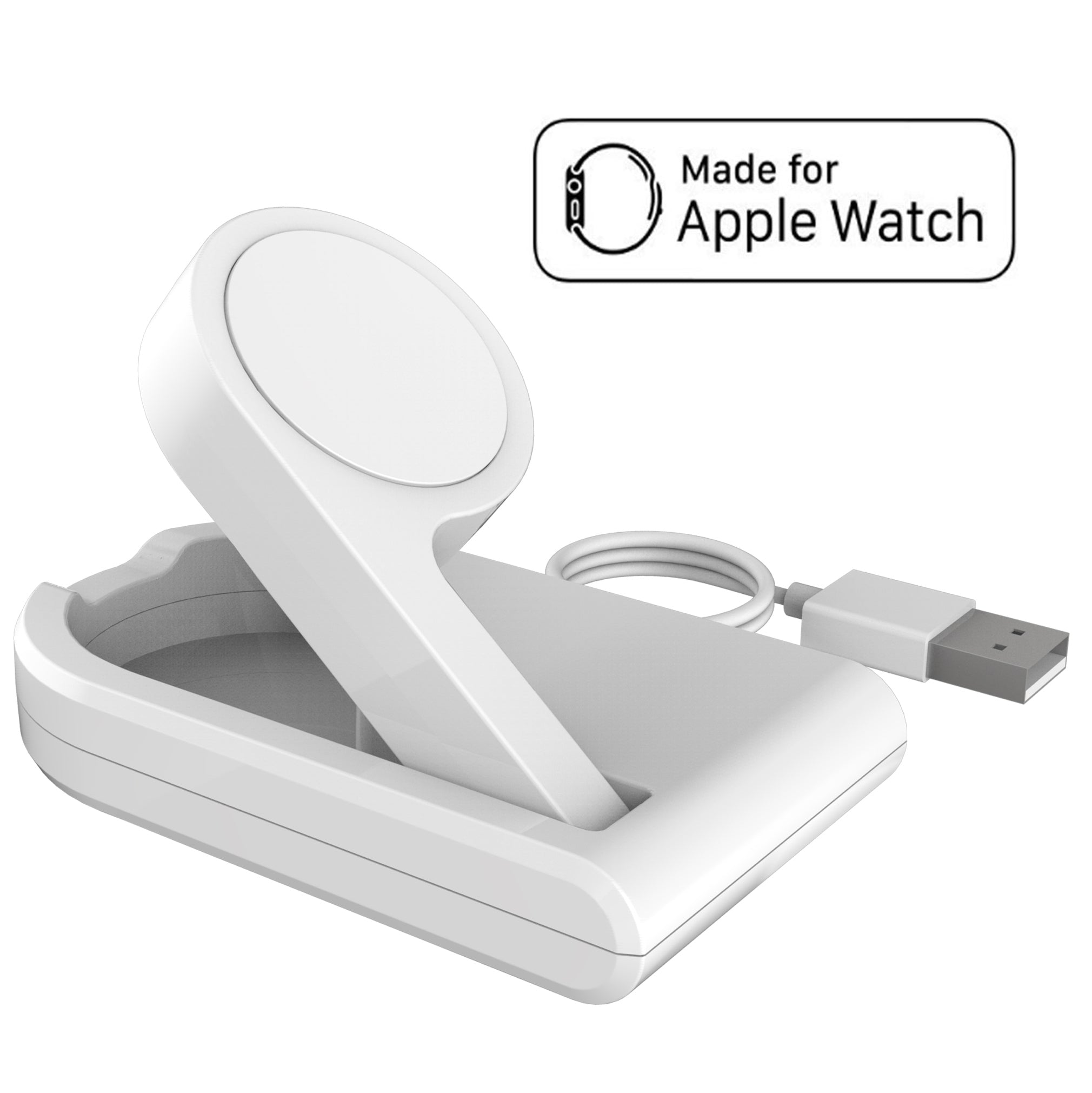 [MFI Certified] Protable Magnetic Charging Dock for All Apple Watch Models with Foldable Design to Enable Nightstand Mode, 3ft Long USB Cable
