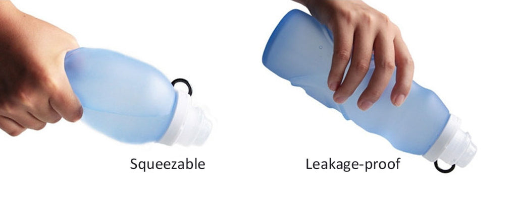 Press n Fresh Silicone Foldable Water Bottle - Perfect for Running, Biking, Jogging, Hiking, Camping, Picnic, Yoga,Travel, and More