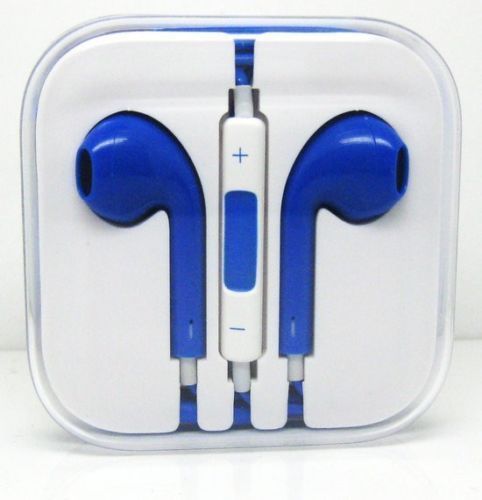 CyberTech Blue Earphones w/ Volume Control + Clear Hard Case