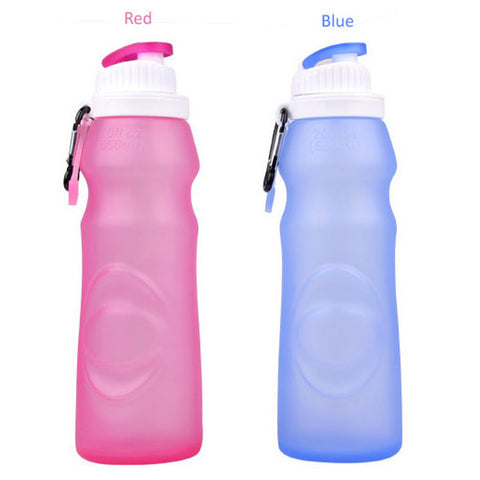 Press n Fresh Silicone Foldable Water Bottle - Perfect for Running, Biking, Jogging, Hiking, Camping, Picnic, Yoga,Travel, and More